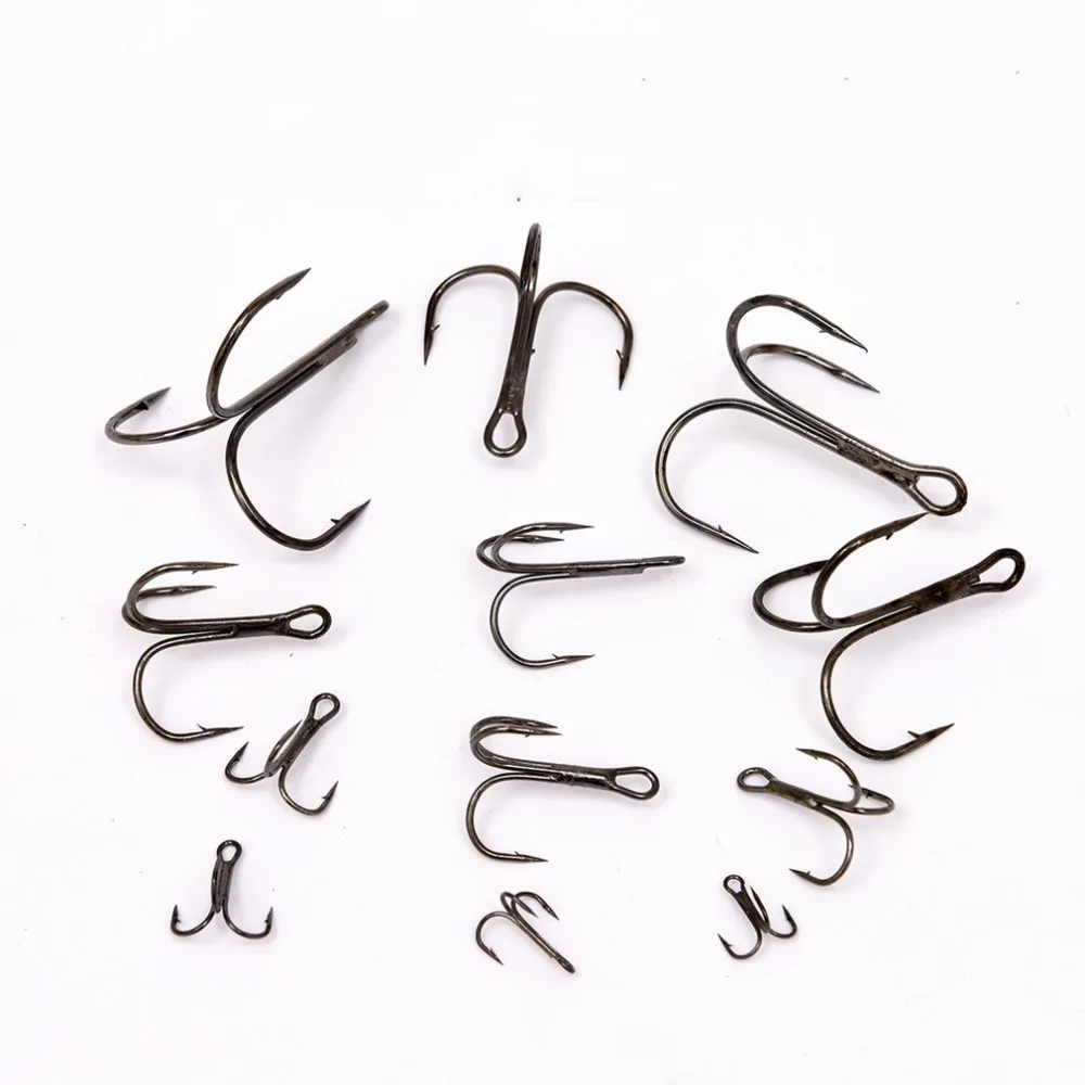 100pcs Fish Fishing Sharpened Hooks Black Silver Barb Lure Tackle Bait Fish Hook Bend Treble Hooks Anchor Hook Hot Sale Dropship