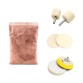 

7pcs Glass Scratch Remover 70g Cerium Oxide Polishing Kit 2 Inch Wheel+Wool Felt Polishing Buffing Wheel Grinding Pad