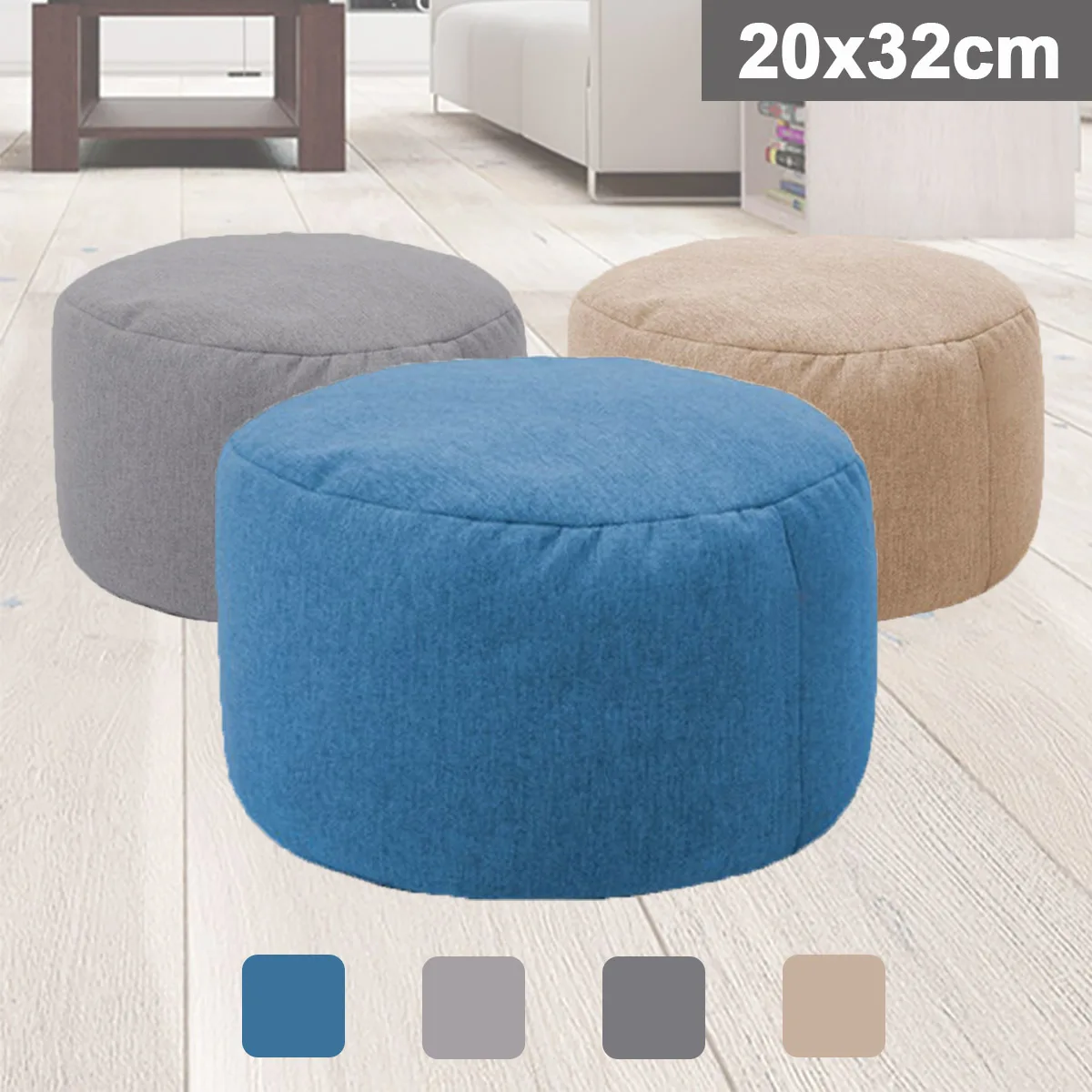 

Small Round Lazy BeanBag Sofas Cover Without Filler Waterproof Stuffed Animal Storage Toy Bean Bag Solid Color Chair Cover