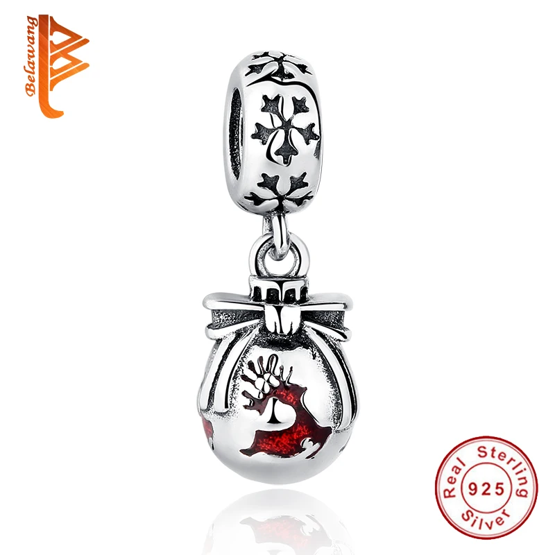 

BELAWANG Christmas Gift 925 sterling-silver-jewelry Red Deer Charm Bead Fit Original BW Charm Bracelet Beads Jewelry Making