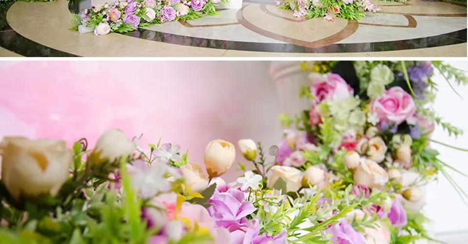 100 см Искусственный Розовый ряд цветов DIY свадебное дорожное украшение арки искусственный цветок реквизит для студийной фотосъемки декоративные цветы