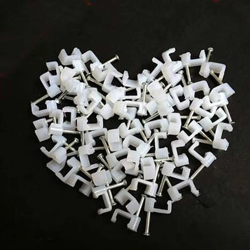 300pcs/ lot Solid Wire Clips Wire Staples Card Cable Clips 7/8/9/10/12
