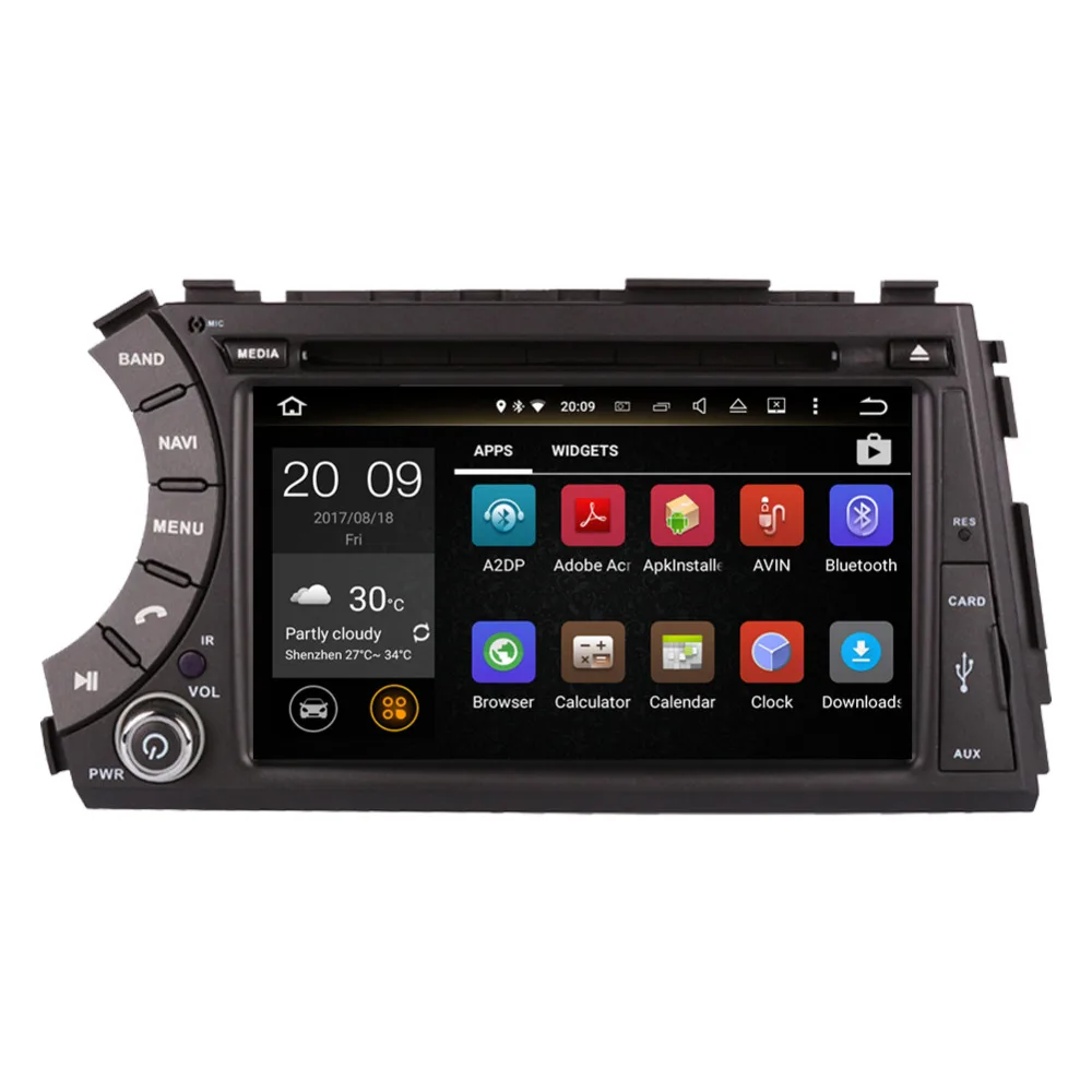 Sale Android 8.0 Octa Core 4GB+32GB Car PC GPS Head Unit with Bluetooth For SsangYong Korando/Actyon/Kyron 2005-2012 Radio DAB+ Aux 3