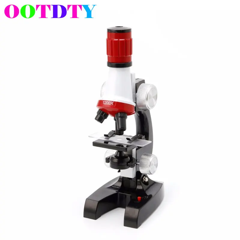 Children Educational Microscope Kit Science Lab LED Magnifier 100X