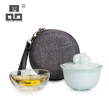 

TANGPIN ceramic teapot glass tea cup a tea set rabbit portable travel tea sets with travel bag