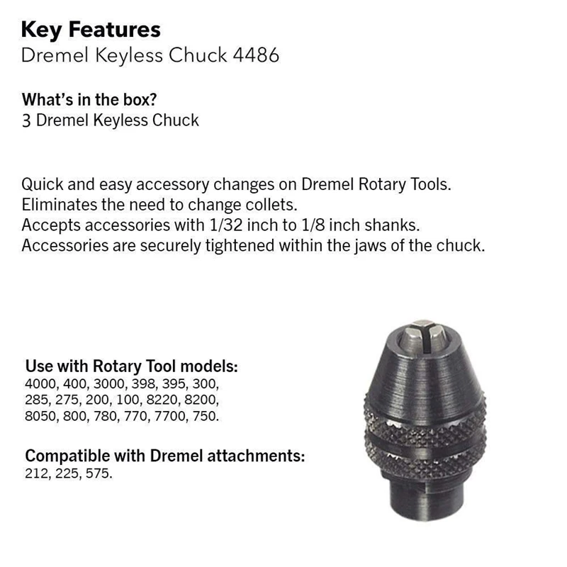 3 шт. Multi Quick Change Keyless зажимы Универсальный Замена для Dremel 4486 поворотный инструменты 3000 4000 7700 8200