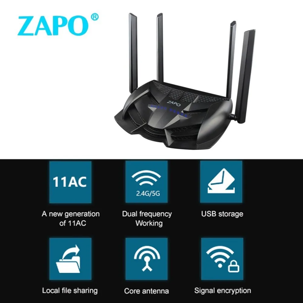 ZAPO 1200M Dual Bands Wireless Game Router Wireless Wifi Repeater Wireless AC Roteador Repetidor Rotate Aerial Repeater Dropship