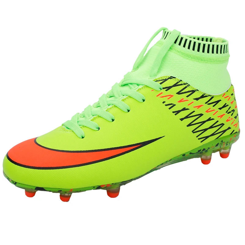 Hombres zapatos de fútbol Sala con calcetines entrenador profesional TF botas de fútbol tobillo Zapatillas Futbol Sala Hombre