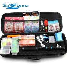 1.65M telescopic Lure Rod Set Spinning Rod Fishing Reel sea Fishing Rod Reel Line Lures Hooks Moveable Bag Free transport