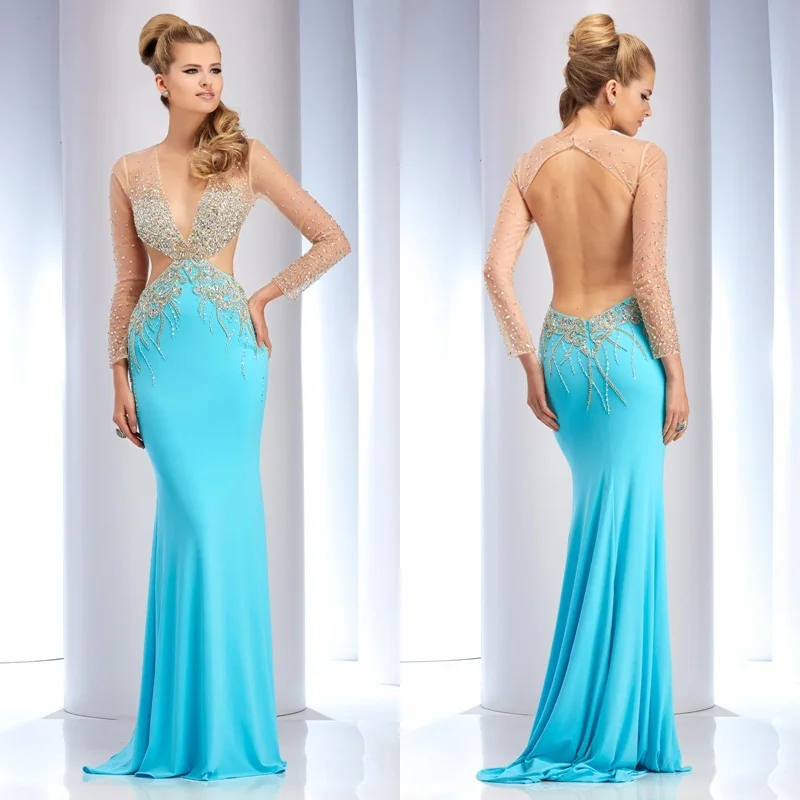 deep v mermaid gown