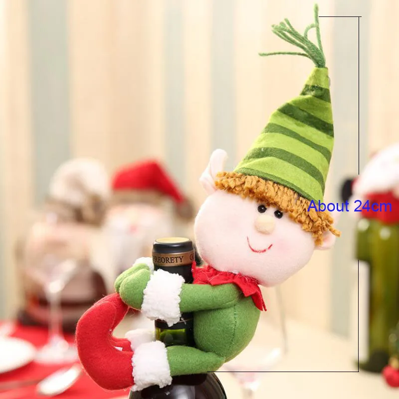 Рождественская бутылка вина Декор набор кухня украшение на год Рождество ужин вечеринка Санта Клаус Снеговик Олень крышка бутылки одежда - Цвет: S