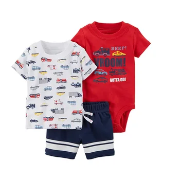 

2018 New Baby Clothes Set Cotton 3Pcs/Set T shirt BabyBoys T shirt/Children's T-Shirts/Baby Tops Tee+Baby Bodysuit+Baby Short