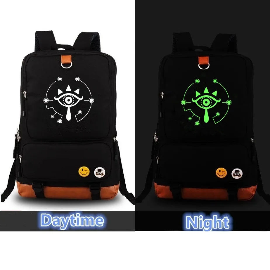 

Nintendo Legend of Zelda Breath of the Wild Canvas Luminous Backpack Fashion Zip Bookbag Travel bag men laptop bag School bag