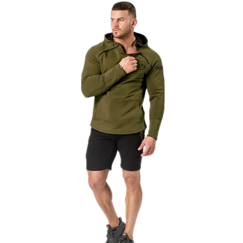  men gym fitness sport jacket hoodies sweatshirt  (3)