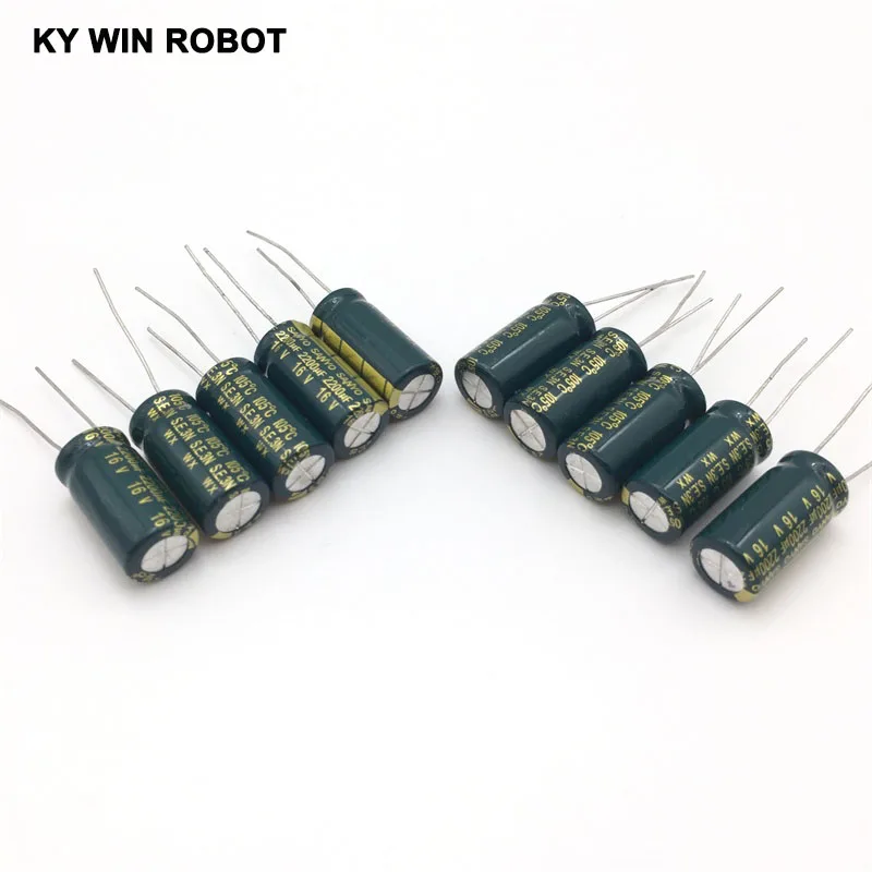 16 В 2200 мкФ 10*20 высокая частота низкое сопротивление алюминиевый электролитический конденсатор 2200 мкФ 16 В