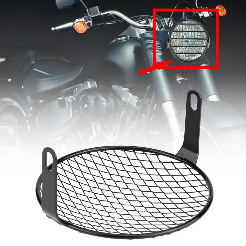 Motocicleta передняя фара с боковым креплением для мотоцикла круглая маска гриля ЧПУ