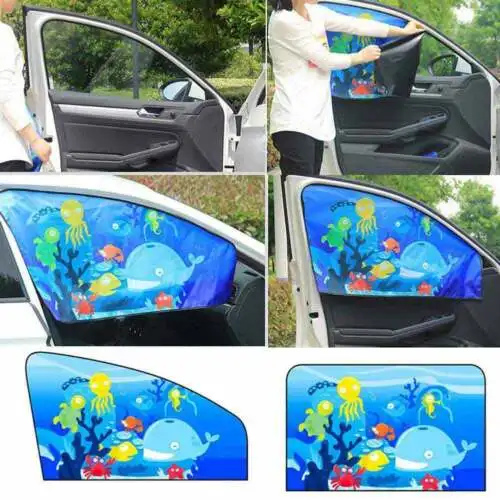 

car-styling Car Side Sunshade Cartoon Curtain Window Sun Curtain For Boys Kids Curtains Cars Rear Side Car Accessories