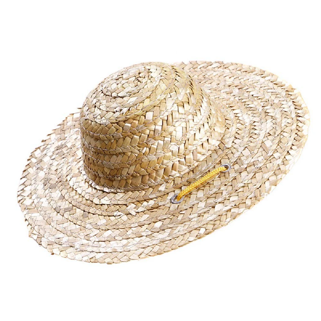 Dog Straw Hat Fashion Manual Weaving Straw Adjustable Pet Hat Dog Hat With Sunglasses Necklace Pet Clothing Accessories Set