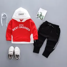 Демисезонный детская одежда для маленьких мальчиков и девочек из хлопка для малышей, свитер с капюшоном и штаны, 2 шт./компл. модная одежда спортивный костюм для малышей