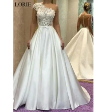 LORIE свадебное платье кружевное и Пятнистое свадебное платье на спине Иллюзия vestido de noiva Белый цвет слоновой кости под заказ свадебное платье