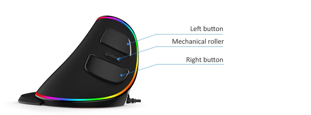 Delux M618Plus RGB Ergonomic Vertical Mouse 6 Buttons 4000 DPI Optical Computer Mouse With Removable Palm Rest For PC Laptop best computer mice