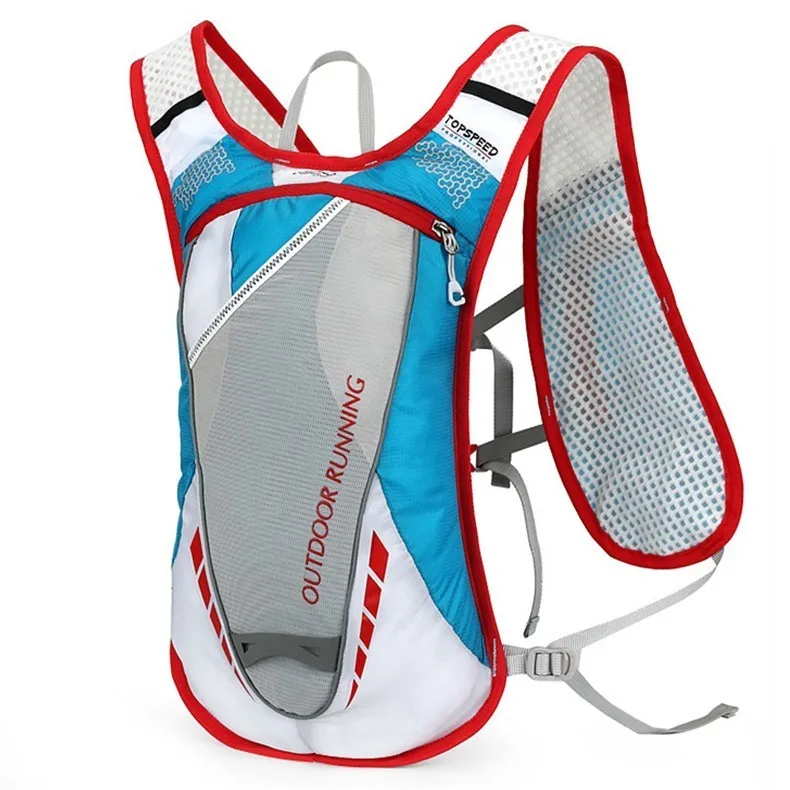 Дышащий гидратационный жилет для бега, легкий мужской женский спортивный рюкзак для бега, марафона, походный рюкзак для велоспорта - Цвет: Blue