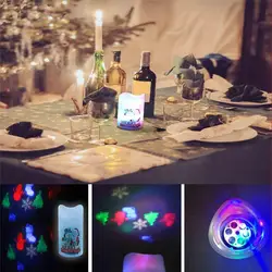 Рождественское украшение светодио дный свет 3AA питание от аккумулятора креативный Рождественский Вращающийся Свеча проекционный свет
