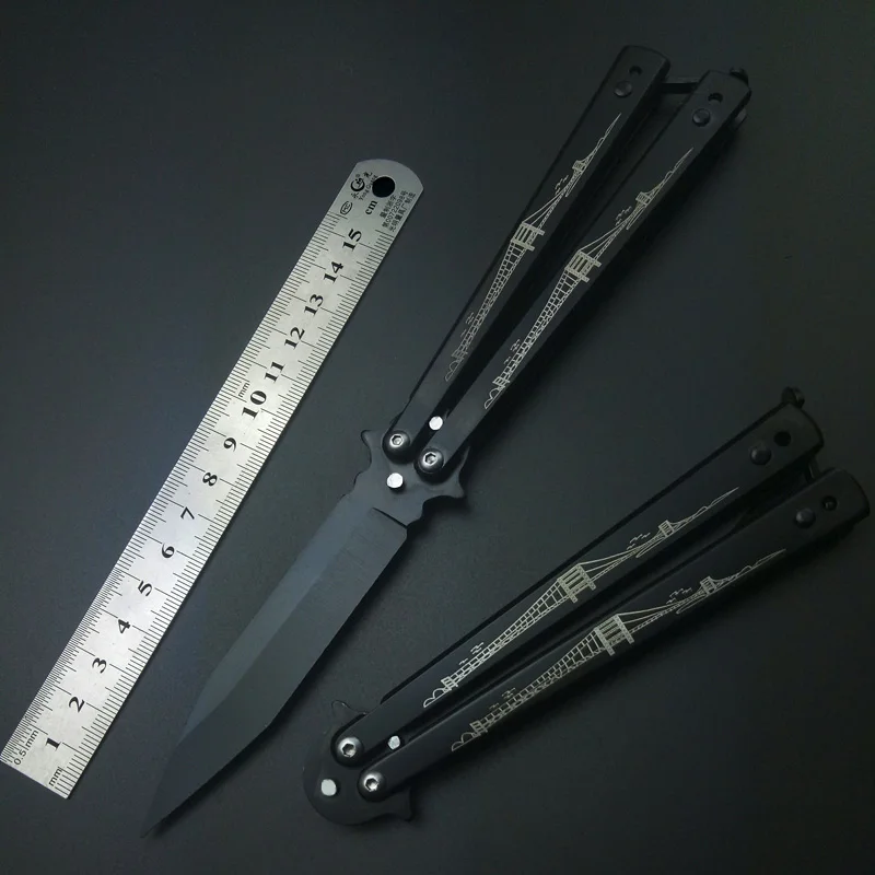 2017 New Big Bridge Butterfly in Knife Survival Knifes Pocket EDC No Edge Practice knives