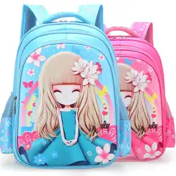 Новая девушка 3D детская принцесса ранец для девочек детская школьная сумка рюкзак-коробка ортопедические Школьный рюкзак, школьный рюкзак
