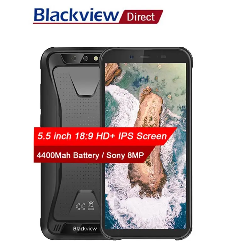 

New Arrival Blackview BV5500 IP68 Waterproof Rugged Smartphone 2GB+16GB 5.5" 18:9 Screen 4400mAh Android 8.1 3G Mobile Phone GPS