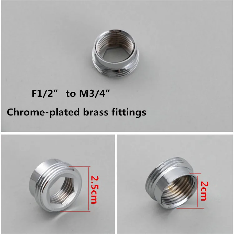 2pcs/lot All copper chrome plated male and female joints washing