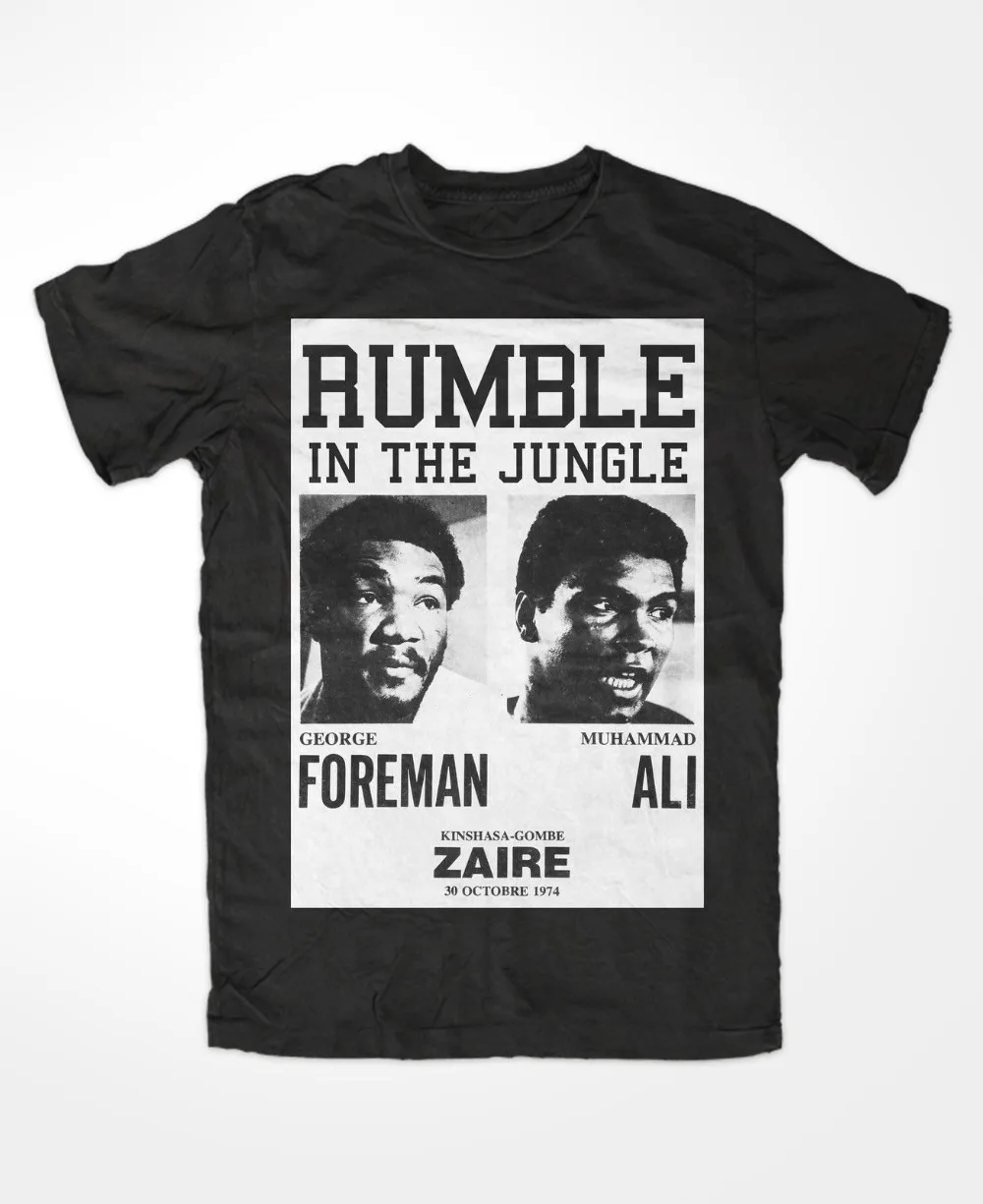 2019 летняя стильная модная футболка Muhammad Ali 2, король кольца, коробки, KO, Rumble в джунглях смешная футболка