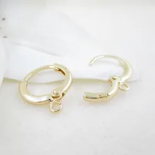12 шт 12x14 мм 24K позолоченные серьги обруч для DIY Изготовление, поиск ювелирных изделий Аксессуары