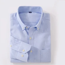 Новая коллекция Для мужчин S Oxford Solid Цвет Рубашки для мальчиков бренд с длинным рукавом Для мужчин Сорочки выходные для мужчин формальные Бизнес социальных Рубашки для мальчиков