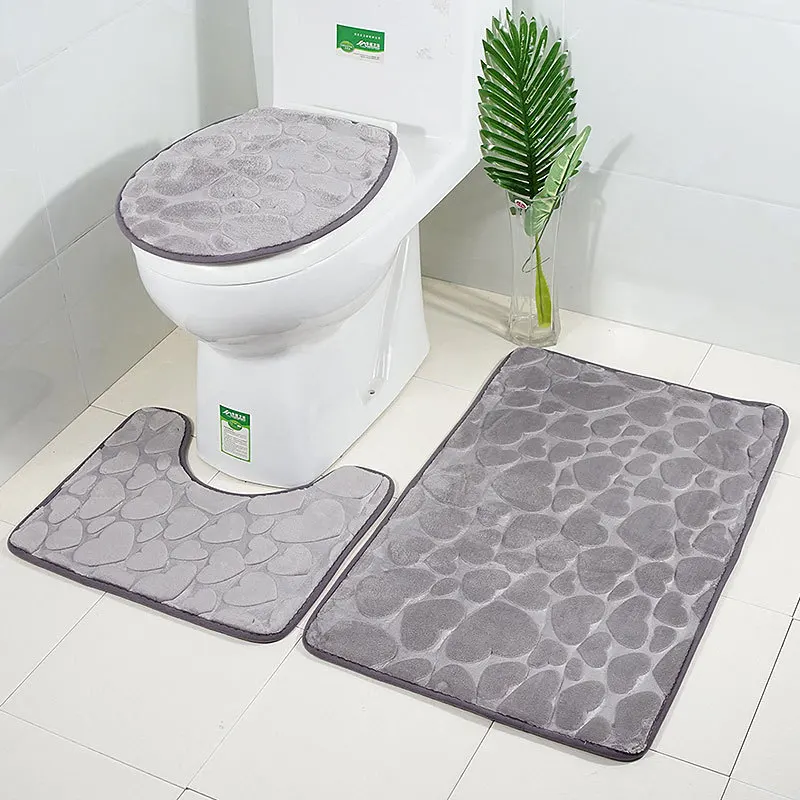 Zeegle абсорбирующие коврики для ванной комнаты напольный коврик для туалета нескользящий коврик для ванной комплект коралловый флис тиснение фланелевый коврик для ванной
