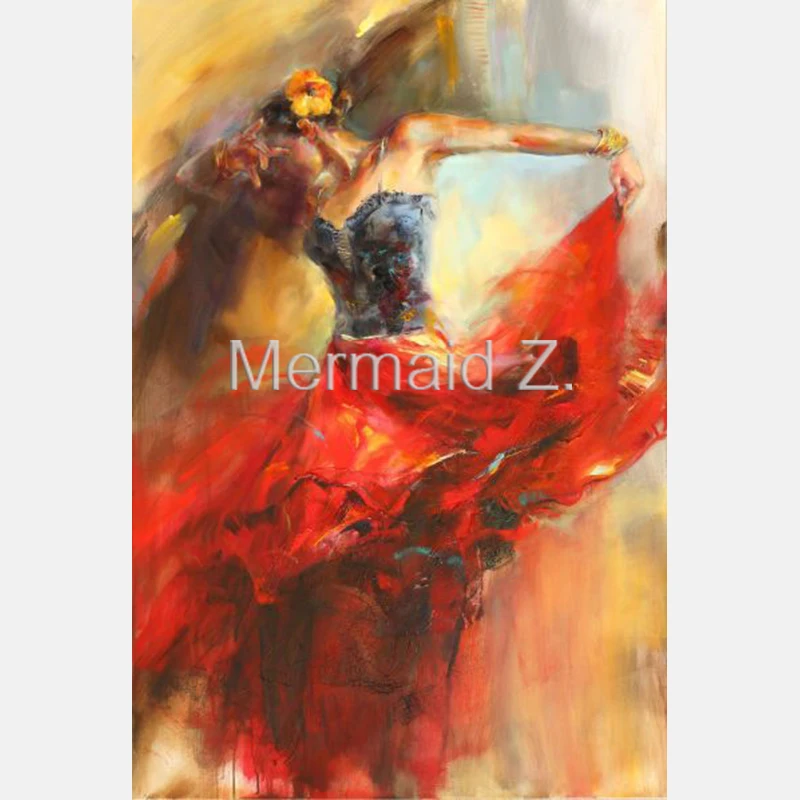 

Pure Handmade Flamenco Dancers Modern Sexy Boo Nude Back Character Wall Painting On Canvas Home Decor Impression Oil Painting