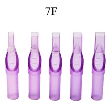 50 шт плоский/Magnum Размер 7 одноразовые фиолетовые короткие татуировки наконечник трубки сопло поставка-7 футов