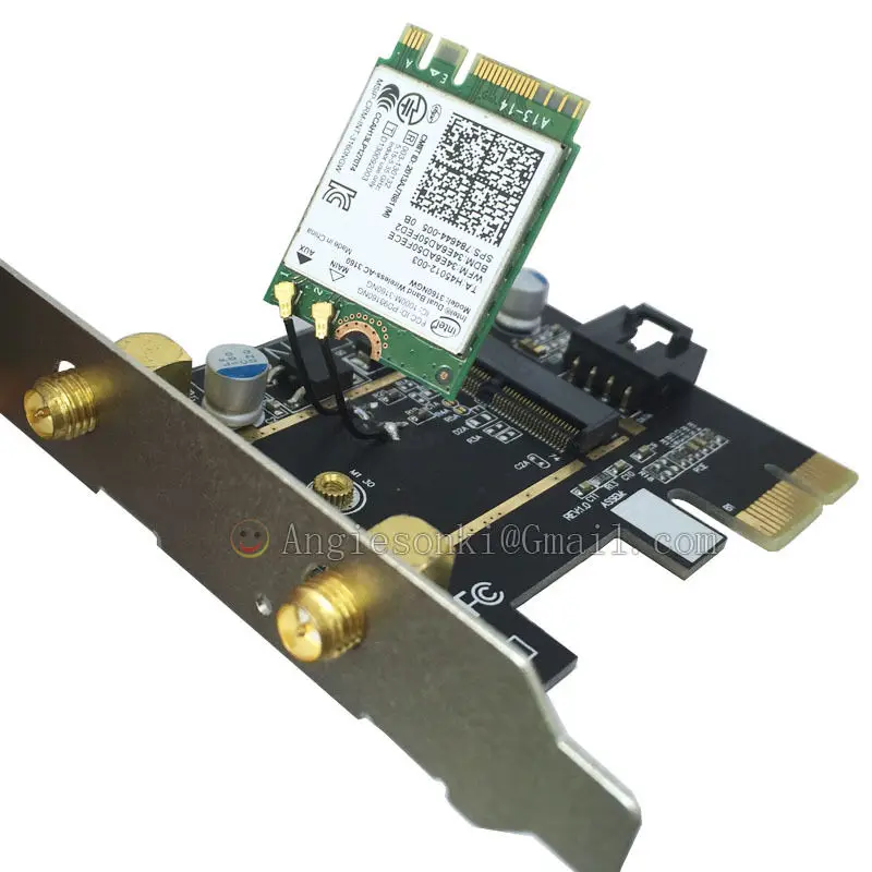 M.2/NGFF беспроводная карта для PCI-e 1X Настольный wifi WLAN карта кронштейн для Intel 8260ac 7265ac 7260NGW 3160NGW Broadcom BCM4352Z