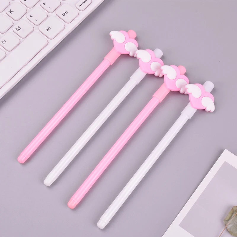 

Pink wing Love student gel pen black writting pens canetas material escolar staitonery paperlaria office school supplies