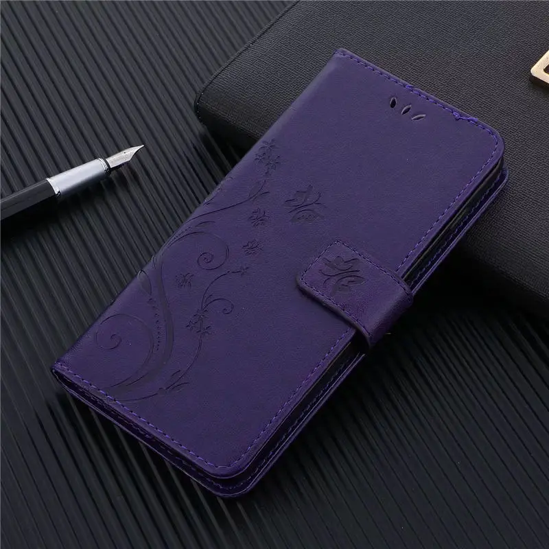 Стильный чехол-книжка с рисунком из искусственной кожи чехол для Xiao mi Red mi Note 7 mi 9 Pocophone F1 Note 6 Pro Чехол-книжка для телефона - Цвет: Purple