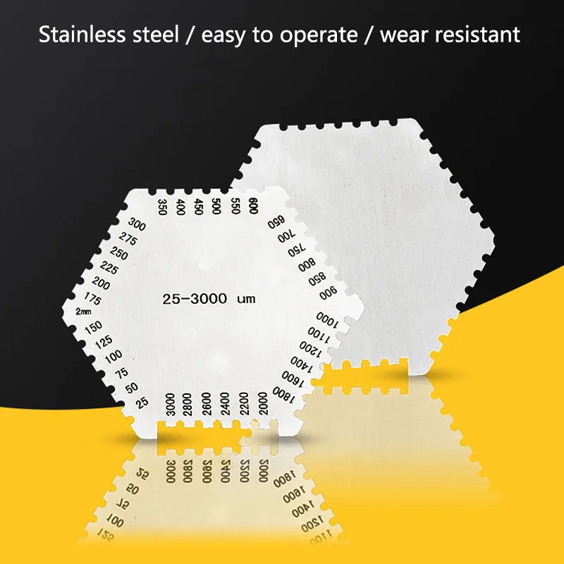 

Practical Stainless Steel Wet Film Comb 25-3000 um Thickness Gauge Measurer Tool High Precision Gauge