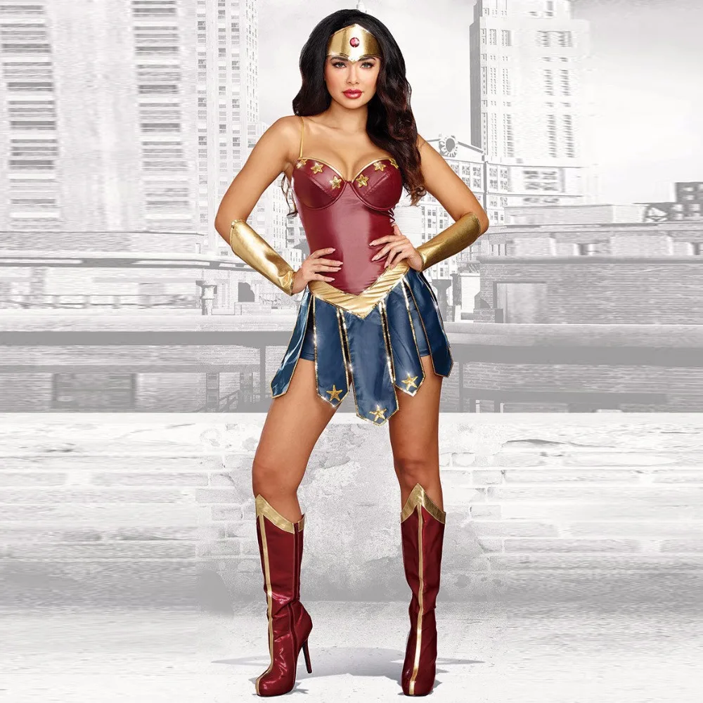 

VASHEJIANG Wonder Woman Cosplay Adult Dawn of Justice Superhero Costume for Halloween Fancy Uniform Princess Diana Cosplay