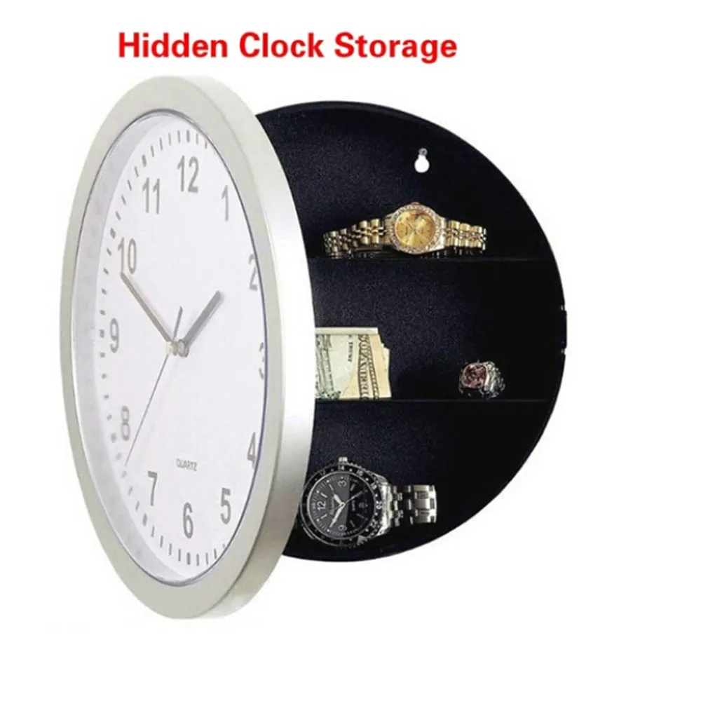 

Creative Hidden Secret Storage Wall Clock Money Cash Jewellery keys Safebox Clock Home Decroation Office Security Safe
