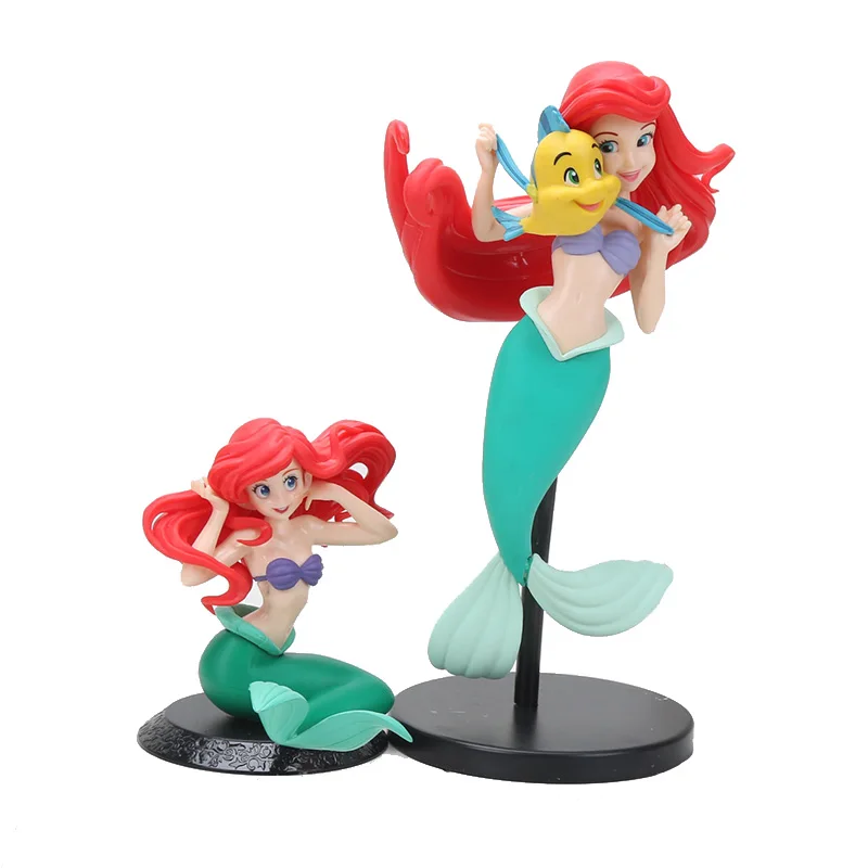2style Little Mermaid Flounder and Ariel Princess Cute Doll Action