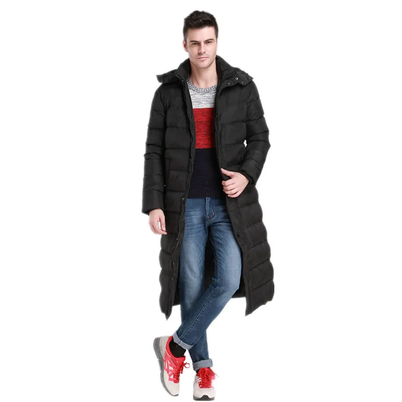 

2018 Black Plus Size Casual Long Style Casual Men's Winter Jacket White Duck Down Jacket Men High Quality Snowproof Parka FYY104