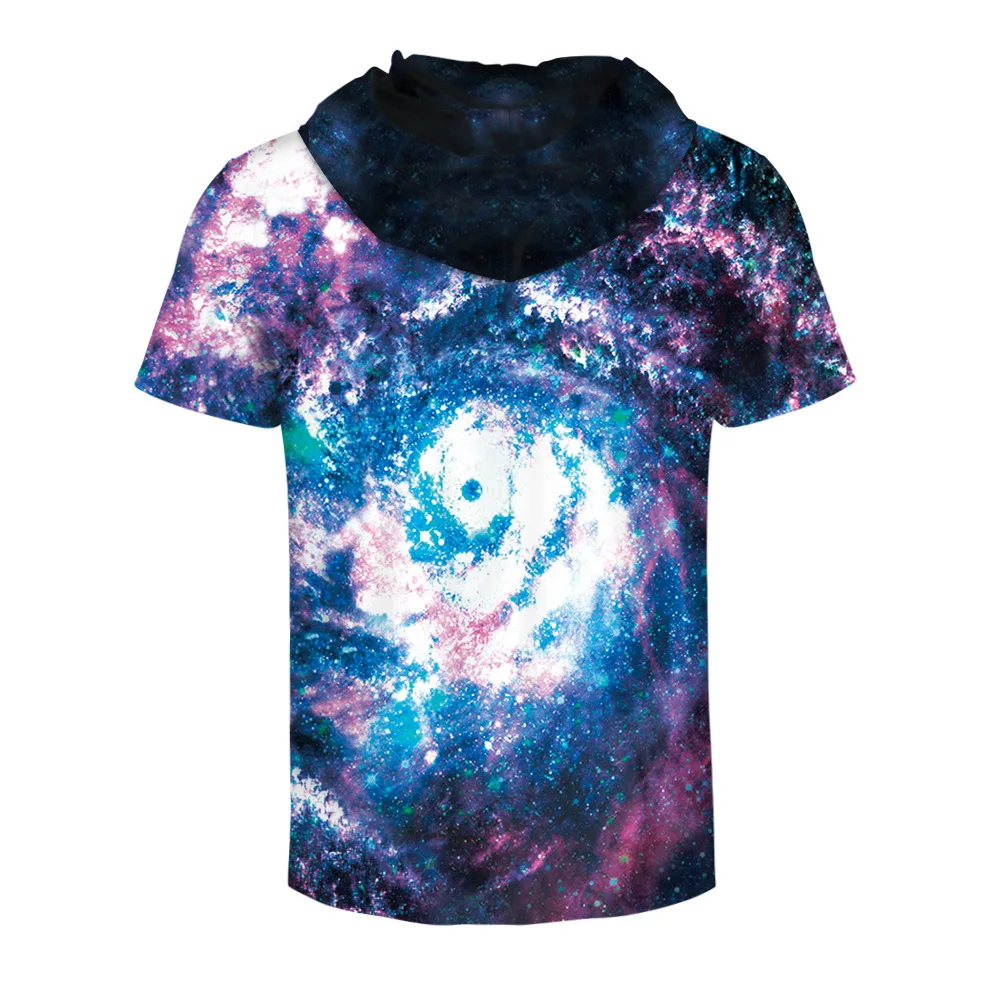 

Individual character vortex high digital printed bottom shirt round collar short sleeve cap with loose fitting T-shirt