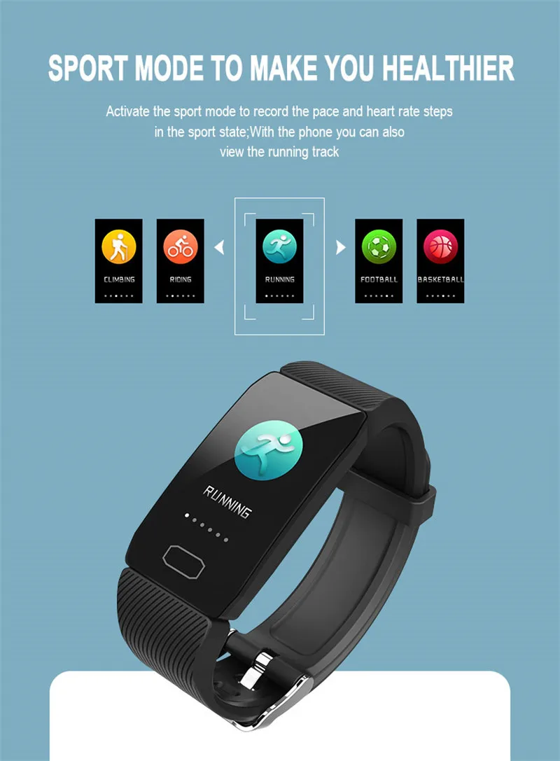 Q1 смарт-браслет для мужчин и женщин фитнес-трекер спортивные часы кровяное давление Водонепроницаемый Bluetooth Смарт-браслет для Android iOS