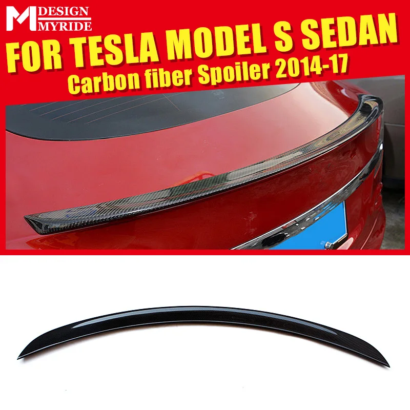 

For Tesla-S Tesla-X Sedan Original car Spoiler High-quality Carbon Fiber Rear Frunk Spoiler Wing Lip car styling Auto Part 14-17