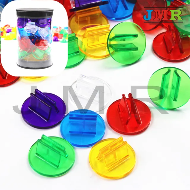 Colorful 50pcs/Tube Translucent Plastic Game Card Stands,Rainbow 6