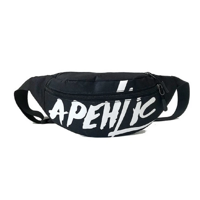 

Fashion Women Cool Hip-Hop Letter Print Canvas Waist Pack Bum Bag Belt Money Pouch Travel Fanny Pack for Girl
